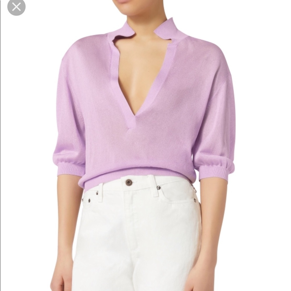Tibi Crispy Polo Pullover